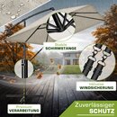 tillvex� Alu Sonnenschirm Rechteckig � 330 cm Taupe + Abdeckung mit Kurbel | Ampelschirm Eckig mit St�nder & Windschutz | Gartenschirm UV-Schutz Aluminium | Kurbelschirm Marktschirm wasserdicht 360� drehbar
