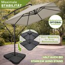 tillvex� Alu Sonnenschirm Rechteckig � 330 cm Taupe + Abdeckung mit Kurbel | Ampelschirm Eckig mit St�nder & Windschutz | Gartenschirm UV-Schutz Aluminium | Kurbelschirm Marktschirm wasserdicht 360� drehbar