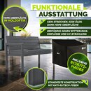 tillvex� Gartenbank Wetterfest 2-4 Sitzer mit Abdeckung & Kissen | Parkbank in Holzoptik bis 300kg belastbar UV-best�ndig | Sitzbank Garten Terrasse Balkon mit waschbarem Bezug