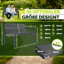 tillvex� Gartenbank Wetterfest 2-3 Sitzer mit Abdeckung & Kissen | Parkbank in Holzoptik bis 300kg belastbar UV-best�ndig | Sitzbank Garten Terrasse Balkon mit waschbarem Bezug