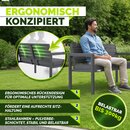 tillvex� Gartenbank Wetterfest 2-3 Sitzer mit Abdeckung & Kissen | Parkbank in Holzoptik bis 300kg belastbar UV-best�ndig | Sitzbank Garten Terrasse Balkon mit waschbarem Bezug