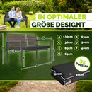tillvex� Gartenbank Wetterfest 2-3 Sitzer mit Abdeckung & Kissen | Parkbank in Holzoptik bis 300kg belastbar UV-best�ndig | Sitzbank Garten Terrasse Balkon mit waschbarem Bezug