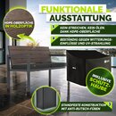 tillvex� Gartenbank Wetterfest 2-3 Sitzer mit Abdeckung & Kissen | Parkbank in Holzoptik bis 300kg belastbar UV-best�ndig | Sitzbank Garten Terrasse Balkon mit waschbarem Bezug
