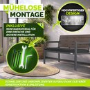 tillvex� Gartenbank Wetterfest 2-3 Sitzer mit Abdeckung & Kissen | Parkbank in Holzoptik bis 300kg belastbar UV-best�ndig | Sitzbank Garten Terrasse Balkon mit waschbarem Bezug
