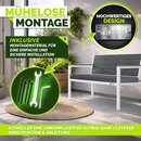 tillvex� Gartenbank Wetterfest 3-4 Sitzer mit Abdeckung & Kissen | Parkbank in Holzoptik bis 300kg belastbar UV-best�ndig | Sitzbank Garten Terrasse Balkon mit waschbarem Bezug