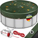 tillvex� Premium Poolabdeckung rund 320 - 366 cm (� 420 cm) mit Montageset | Solar Pool Abdeckplane mit 200g/m� | Poolplane Rundpool f�r Sommer & Winter | Abdeckung UV-best�ndig Schwimmbecken Schwimmbad