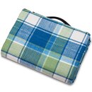 Picknickdecke Campingdecke wrmeisoliert wasserdicht mit Tragegriff 195 x 150 cm Muster / Blau - Grn - Wei