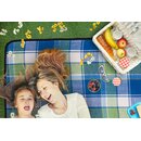 Picknickdecke Campingdecke wrmeisoliert wasserdicht mit Tragegriff 195 x 150 cm Muster / Blau - Grn - Wei