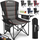 TRESKO� Campingstuhl Faltbar bis 200kg | Faltstuhl mit K�hltasche, Getr�nkehalter & Seitentasche | Klappstuhl XXL inkl. Tragetasche | Angelstuhl gepolstert f�r Outdoor, Angeln, Festival & Garten