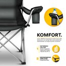 TRESKO� Campingstuhl Faltbar bis 200kg | Faltstuhl mit K�hltasche, Getr�nkehalter & Seitentasche | Klappstuhl XXL inkl. Tragetasche | Angelstuhl gepolstert f�r Outdoor, Angeln, Festival & Garten
