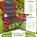 TRESKO� Campingstuhl Faltbar bis 200kg | Faltstuhl mit K�hltasche, Getr�nkehalter & Seitentasche | Klappstuhl XXL inkl. Tragetasche | Angelstuhl gepolstert f�r Outdoor, Angeln, Festival & Garten