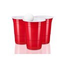 TRESKO Rote Partybecher 50 Stck mit 6 Bllen Trinkbecher Einwegbecher Plastikbecher Party Beer Pong Red Cups