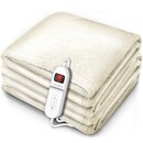 sinnlein� Heizdecke aus Pl�sch 160 x 120 cm Creme T�V S�D GS gepr�ft | elektrische W�rmedecke mit Abschaltautomatik | Kuscheldecke | Timerfunktion | 9 Temperaturstufen | waschbar bis 40�C | Digitalanzeige