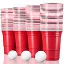 TRESKO Rote Partybecher 250 St�ck Trinkbecher Mehrwegbecher Plastikbecher Party Beer Pong Cups