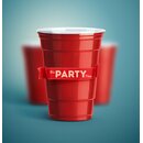 TRESKO Rote Partybecher 250 St�ck Trinkbecher Mehrwegbecher Plastikbecher Party Beer Pong Cups