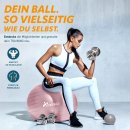 TRESKO Gymnastikball (Rose-Gold, 55 cm) mit Pumpe Fitnessball Yogaball Sitzball Sportball Pilates Ball Sportball 