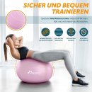 TRESKO Gymnastikball (Princess-Pink, 75 cm) mit Pumpe Fitnessball Yogaball Sitzball Sportball Pilates Ball Sportball
