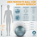 TRESKO Gymnastikball (Cool-Grey-Blue, 85 cm) mit Pumpe Fitnessball Yogaball Sitzball Sportball Pilates Ball Sportball