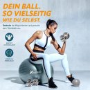 TRESKO Gymnastikball (Cool-Grey-Blue, 75 cm) mit Pumpe Fitnessball Yogaball Sitzball Sportball Pilates Ball Sportball 