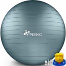 TRESKO Gymnastikball (Cool-Grey-Blue, 65 cm) mit Pumpe Fitnessball Yogaball Sitzball Sportball Pilates Ball Sportball 