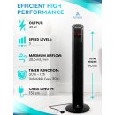 AERSON® Turmventilator Schwarz 90 cm mit Fernbedienung Ventilator Standventilator leise Klimaanlage