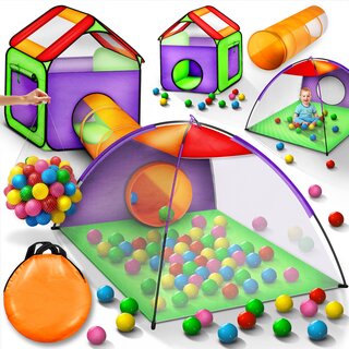 KIDUKU Spielzelt + 200 Blle + Tunnel + Tasche...