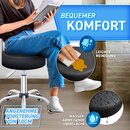 TRESKO Rollhocker mit Lehne 150 kg Schwarz | Arbeitshocker hhenverstellbar 46-58 cm | Drehhocker mit Rollen | Brostuhl Hocker Drehstuhl Kosmetikhocker