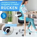 TRESKO Rollhocker mit Lehne 150 kg Schwarz | Arbeitshocker hhenverstellbar 46-58 cm | Drehhocker mit Rollen | Brostuhl Hocker Drehstuhl Kosmetikhocker