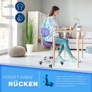 TRESKO Rollhocker Lila mit Lehne Arbeitshocker Hocker Drehhocker Kosmetikhocker Praxishocker