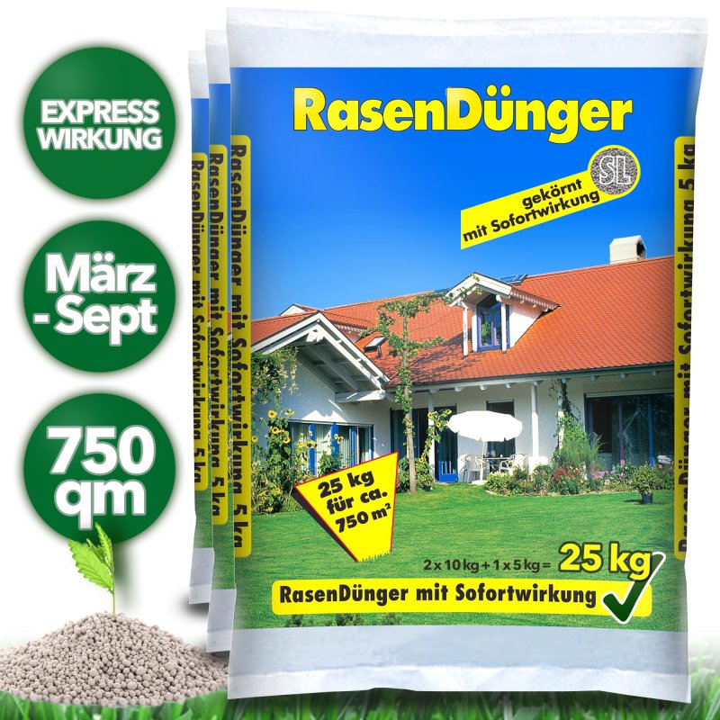 tillvex 10 kg Rasendünger Langzeitdünger Volldünger Grasdünger Gartendünger