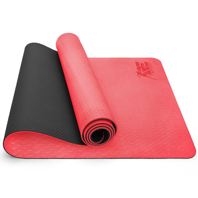 RE:SPORT Yogamatte Rot Fitnessmatte Gymnastikmatte Pilates Sportmatte Bodenmatte PHTHALATFREI