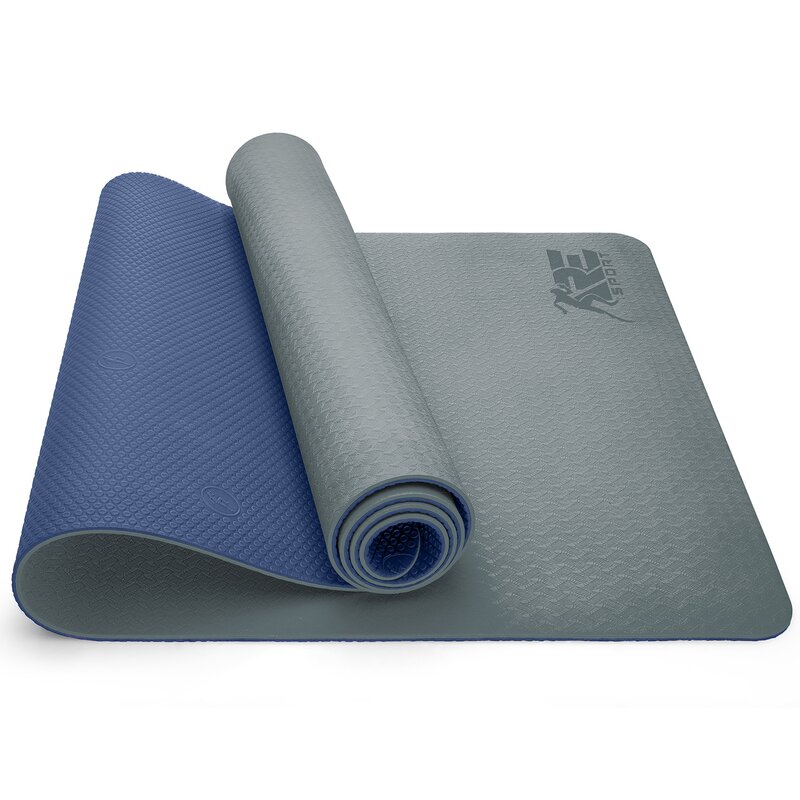 RE:SPORT Yogamatte Grau Fitnessmatte Gymnastikmatte Pilates Sportmatte Bodenmatte PHTHALATFREI