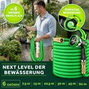 TRESKO� Flexibler Gartenschlauch Premium 7,5m | Wasserschlauch flexibel mit 3-Fach Latexkern | dehnbarer flexiSchlauch | alle Verschraubungen aus hochwertigem Messing