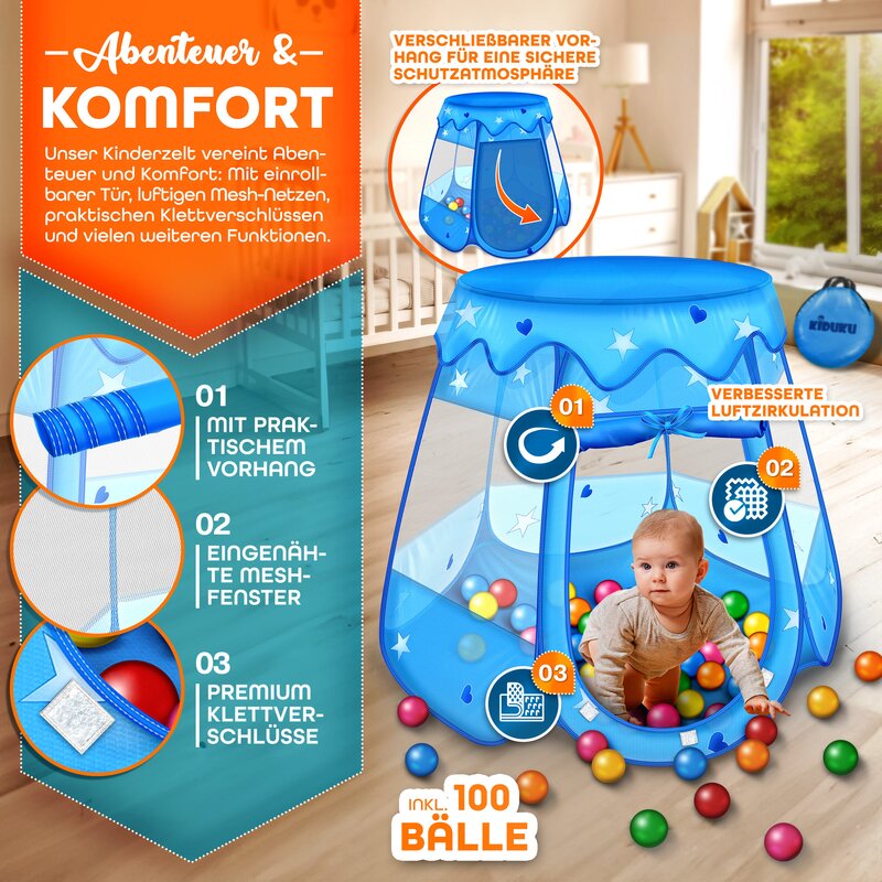 Leogreen Kinder Spielzelt mit Dart & Zielscheibe, 4 in 1 Kinderzelt Indoor Outdoor Spielzelte