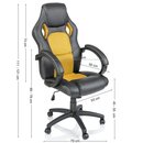 Racing Chefsessel Bürostuhl Drehstuhl Schalensitz Bürosessel Schreibtischstuhl schwarz/gelb
