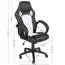 Racing Chefsessel B�rostuhl Drehstuhl Schalensitz B�rosessel Schreibtischstuhl schwarz/wei�