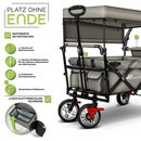 TRESKO Bollerwagen Grau faltbar mit Khltasche + Seitenrollo | Handwagen Klappbar | Gartenwagen mit Dach Transportwagen XXL