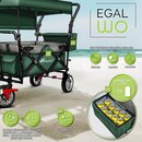 TRESKO Bollerwagen Grn faltbar mit Khltasche + Seitenrollo | Handwagen Klappbar | Gartenwagen mit Dach Transportwagen XXL