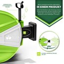 tillvex Schlauchtrommel Wasser 15+2m Grn mit Wandhalterung + Tragegriff | Schlauchaufroller mit Handbrause und Gartenschlauch | 180 Schwenkbar | Wand-Schlauchbox mit Aufroll-Automatik