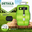 tillvex Schlauchtrommel Wasser 15+2m Grn mit Wandhalterung + Tragegriff | Schlauchaufroller mit Handbrause und Gartenschlauch | 180 Schwenkbar | Wand-Schlauchbox mit Aufroll-Automatik