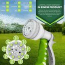 tillvex Schlauchtrommel Wasser 15+2m Grn mit Wandhalterung + Tragegriff | Schlauchaufroller mit Handbrause und Gartenschlauch | 180 Schwenkbar | Wand-Schlauchbox mit Aufroll-Automatik