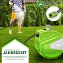 tillvex Schlauchtrommel Wasser 15+2m Grn mit Wandhalterung + Tragegriff | Schlauchaufroller mit Handbrause und Gartenschlauch | 180 Schwenkbar | Wand-Schlauchbox mit Aufroll-Automatik