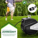 tillvex Schlauchtrommel Wasser 30+2m Schwarz mit Wandhalterung + Tragegriff | Schlauchaufroller mit Handbrause und Gartenschlauch | 180 Schwenkbar | Wand-Schlauchbox mit Aufroll-Automatik