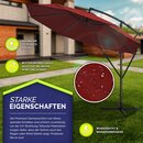 tillvex Sonnenschirm Rot  300 cm Ampelschirm Gartenschirm Marktschirm Kurbel Balkon Alu Neigbar