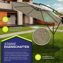 tillvex Sonnenschirm Braun  300 cm Ampelschirm Gartenschirm Marktschirm Kurbel Balkon Alu Neigbar