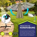 tillvex Sonnenschirm Braun  300 cm Ampelschirm Gartenschirm Marktschirm Kurbel Balkon Alu Neigbar