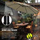 tillvex Sonnenschirm Braun  300 cm Ampelschirm Gartenschirm Marktschirm Kurbel Balkon Alu Neigbar