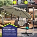 tillvex Sonnenschirm Braun  300 cm Ampelschirm Gartenschirm Marktschirm Kurbel Balkon Alu Neigbar