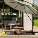 tillvex Sonnenschirm Braun  300 cm Ampelschirm Gartenschirm Marktschirm Kurbel Balkon Alu Neigbar