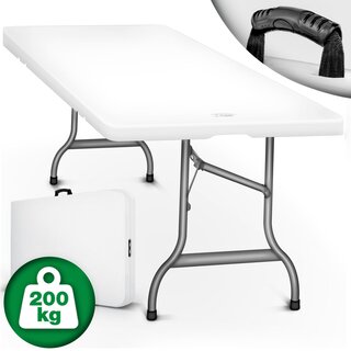 tillvex Gartentisch 180x75cm Wei� klappbar Kunststoff |...